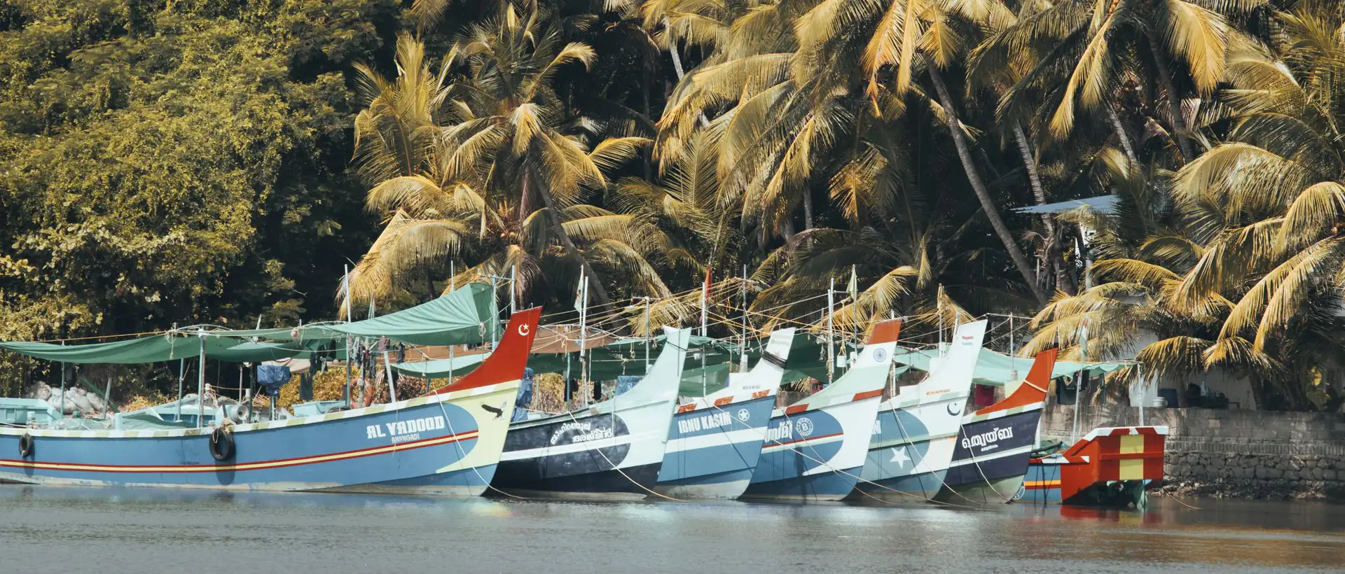 Boats in the harbour, Kozhikode coast