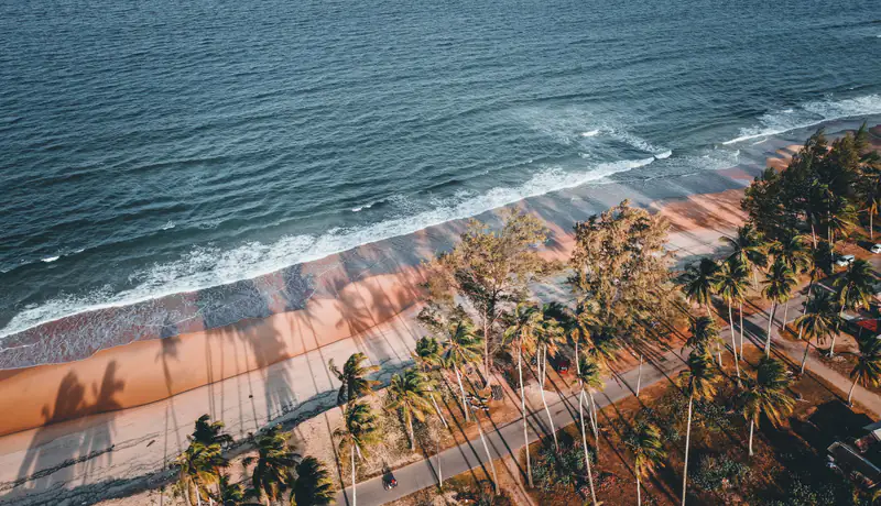 Aerial view of the Karnataka coast near Mangaluru